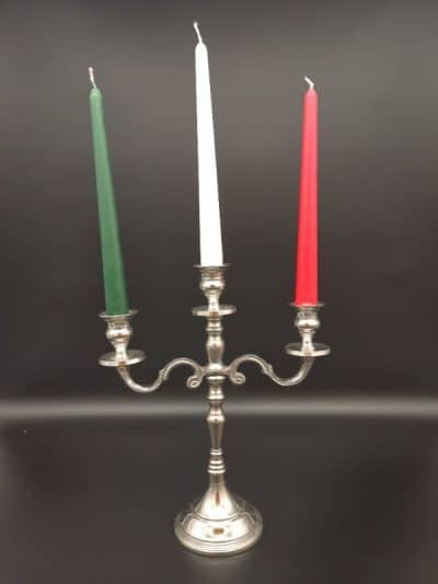 3-armiger Kerzenständer aus silberfarbend