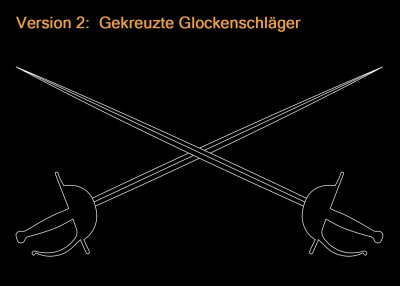 Grafik V2 Gekreuzte Glockenschläger - Motiv für Gravur