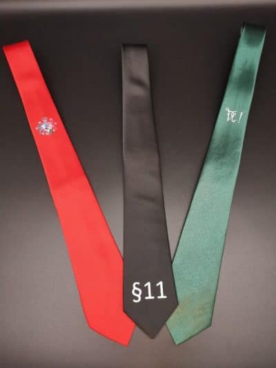 Bedruckte Krawatten mit Wappen, §11 oder Zirkel Ihrer Verbindung.