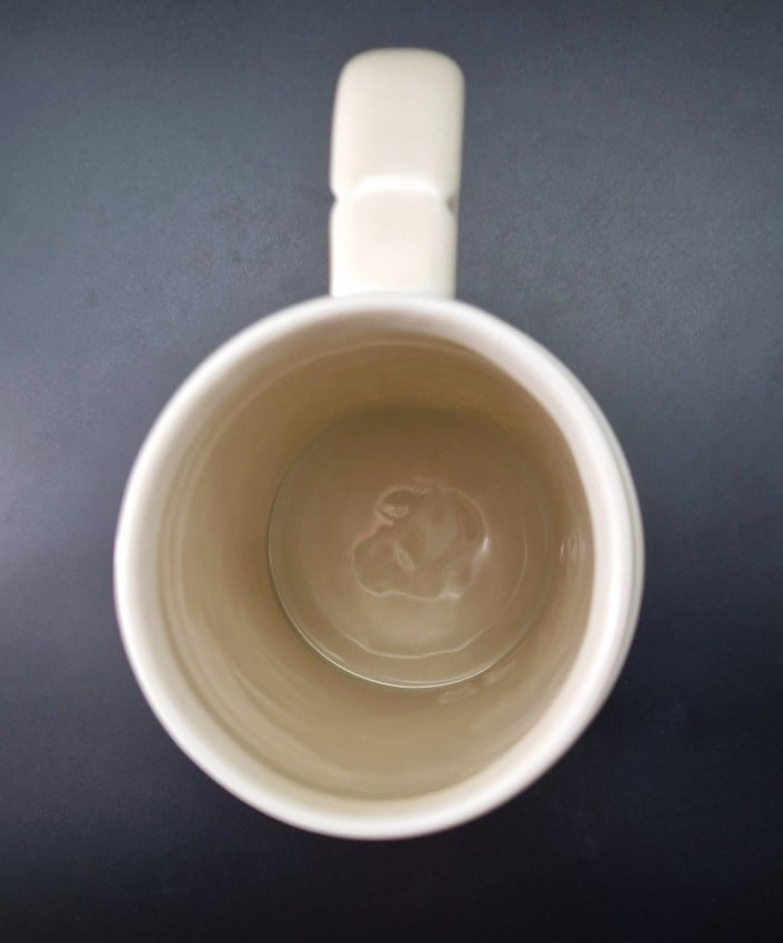 1 Liter Bierkrug aus Porzellan mit Aufschrift §11 Ansicht von oben