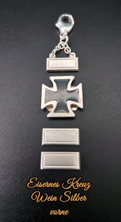 Zipfelteile für Wein-Zipfel Modell Eisernes Kreuz aus Silber Vorderseite