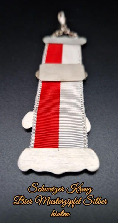 Bierzipf Schweizer Kreuz mit Musterband Silber Rückseite