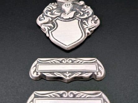 Zipfelteile für Bier-Zipfel Modell Wappen aus Silber Vorderseite