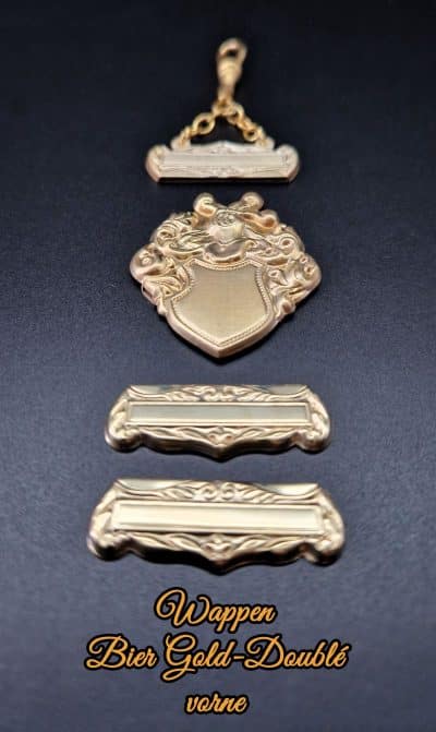 Zipfelteile für Bier-Zipfel Modell Wappen aus Gold-Doublé Vorderseite
