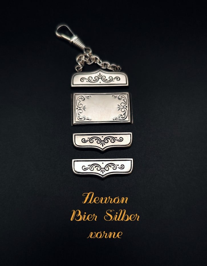 Zipfelteile für Bier-Zipfel Modell Fleuron Silber Vorderseite