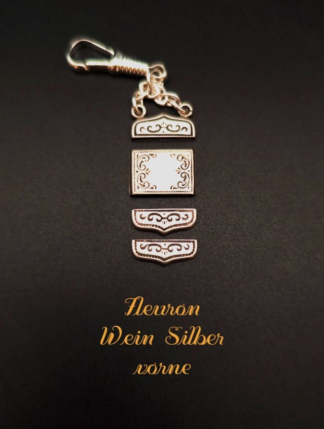 Zipfelteile für Wein-Zipfel Modell Fleuron Silber Vorderseite