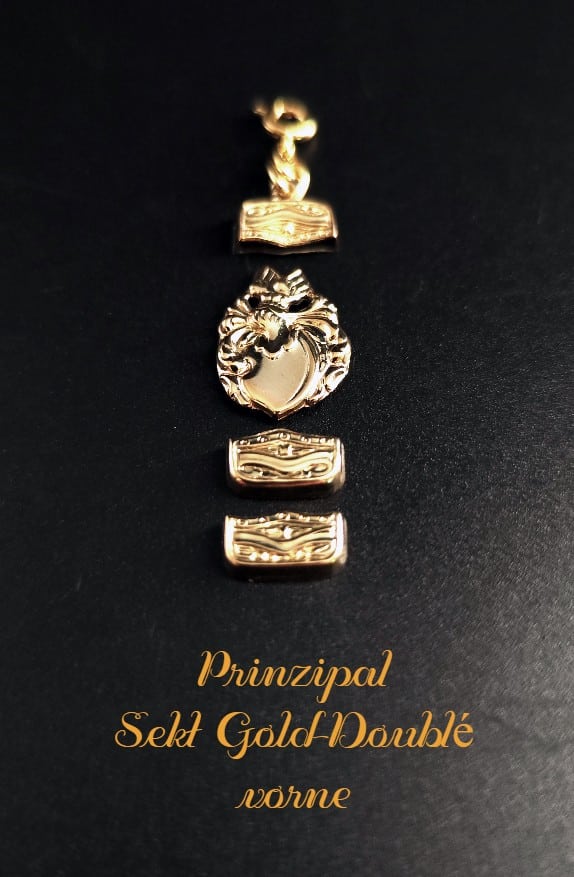 Zipfelteile für Sekt-Zipfel Modell Prinzipal Gold-Doublé Vorderseite