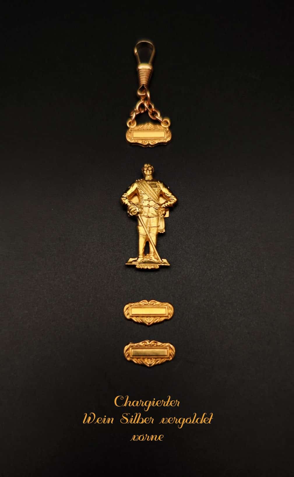 Zipfel-Modell Chargierter in Silber und Silber vergoldet