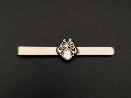 Krawattenklammer Silber mit Wappen auf dem ein Zirkel graviert werden kann Vorderseite